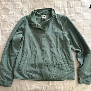 The North Face Olive Green light fill Snap Pullover